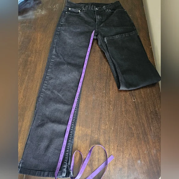 Levi's Slim Black Men's Jeans with Raw Hem - Picture 7 of 16